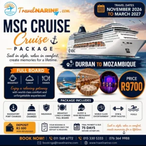 MSC Armonia Cruise Package Durban to Mozambique